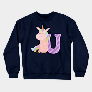 Animal alphabet U Crewneck Sweatshirt